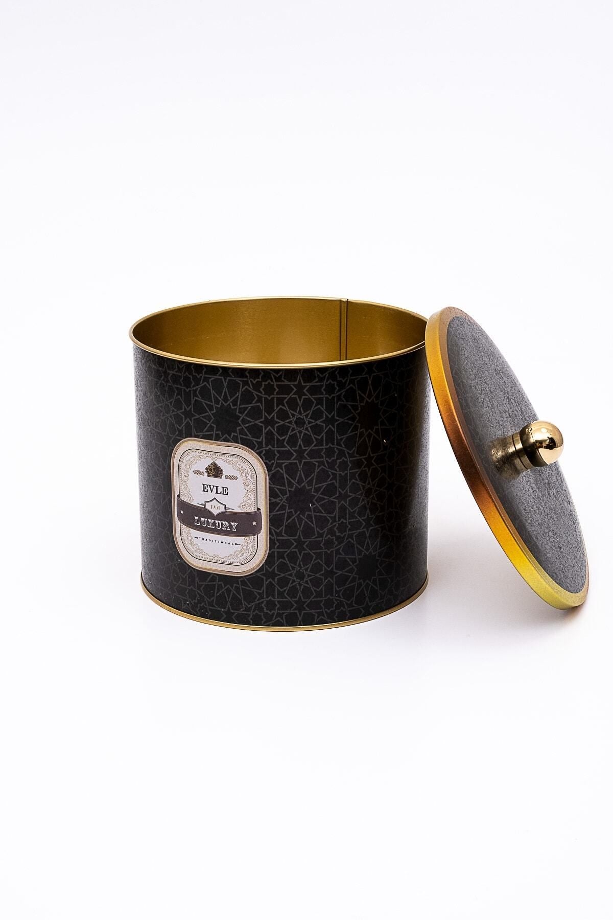 Trellis Desenli Erzak Saklama Kabı - Metal Saklama Kabı 17,5 Cm X 15,5 Cm Er146-v2