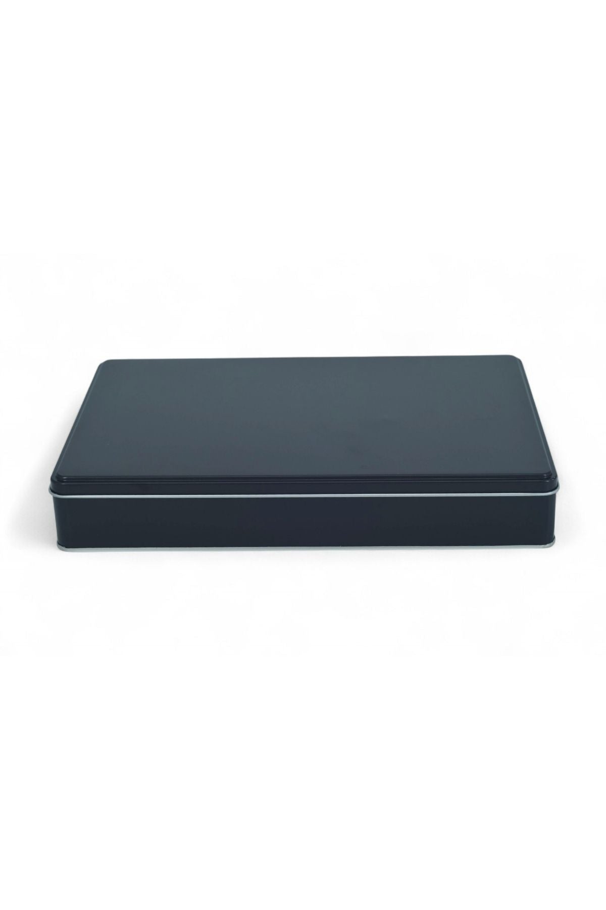300x200x107 mm Metal Kapaklı Baskısız Metal Kutu, Mat Siyah, 12 Adet