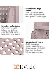 3'lü Mavi Modüler Raf Seti – Kayar Mekanizmalı Dolap İçi Düzenleyici, Pudra, 33,5 x 43 x 55.5 cm