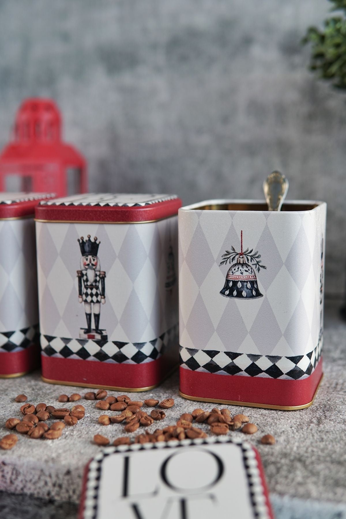Kare Metal Saklama Kabı 8.7 x 8.7 X 12.5 cm, 3 Lü Set, Mckenzie