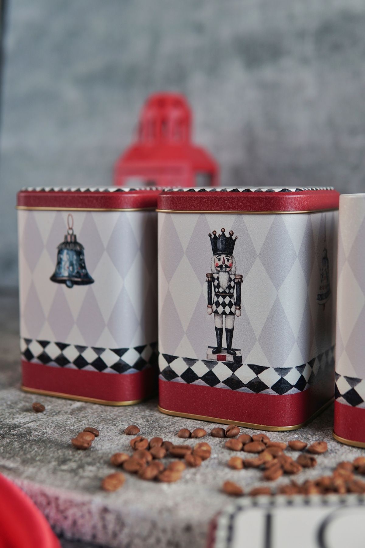 Kare Metal Saklama Kabı 8.7 x 8.7 X 12.5 cm, 3 Lü Set, Mckenzie