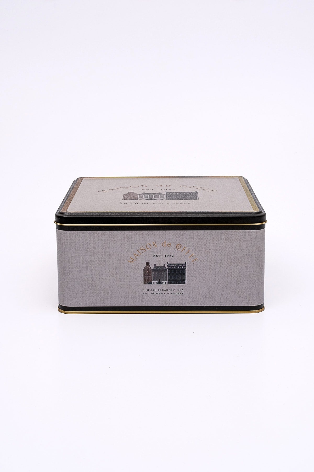 Evle Er029-2e Botanica Yellow Desenli Kare Metal Saklama Kabı 24x24 Cm