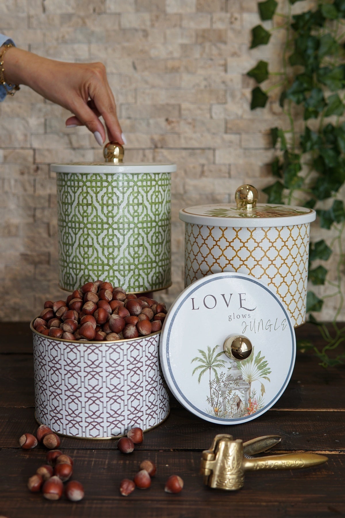 Yuvarlak Kutu Ø140, Topuz Kulp, 3 lü Set