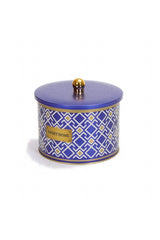 Ef145-93 Turkish Blue_swt Home Desenli Yuvarlak Metal Saklama Kabı 17.5 Cm