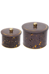 Terrazzo Desenli Metal Saklama Kabı Seti - 2'li Set (1,3 Lt - 2,9 Lt) ERB53U4