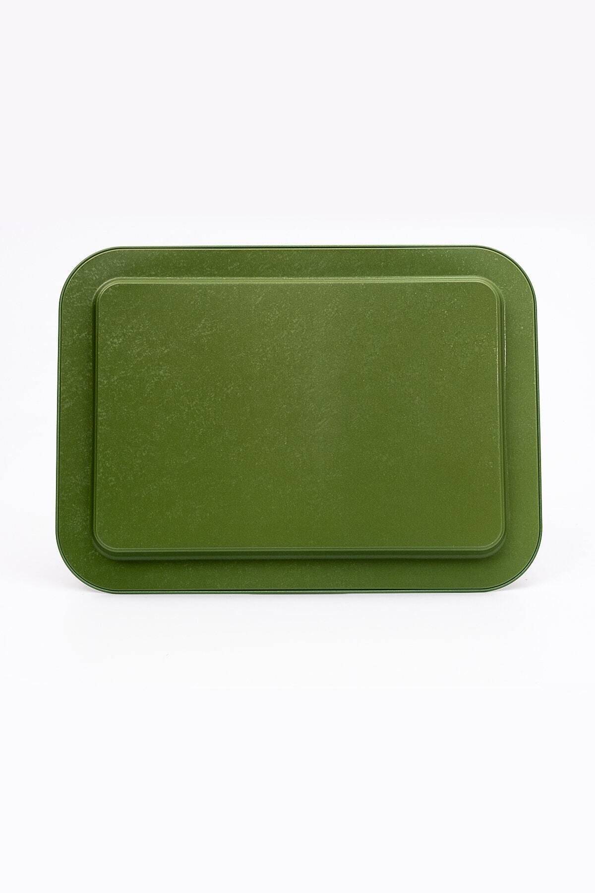 Ee169-8ı Forrest Green Home Desenli Dikdörtgen Tepsi 32x43 Cm