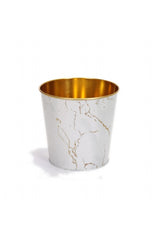 Ef149-51 Marble White Desenli Metal Popcorn Kovası 13.5 Cm