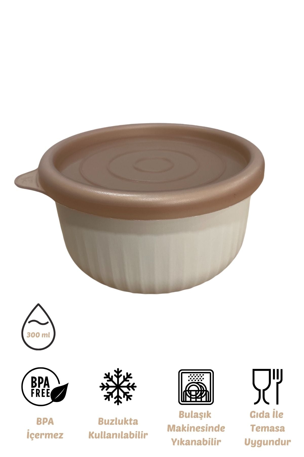 x VipAhmet Vakumlu Saklama Kabı, 0,30 lt, Kumsal