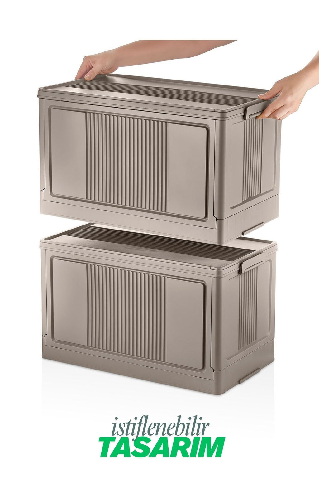 Çok Amaçlı Modüler Kasa, İstiflenebilir Organizer Düzenleyici 55 lt, 54 x 31,7 x 31,7 cm, Toprak