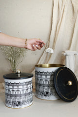 City Desenli Metal Saklama Kabı 2'li Set 2.1 Litre + 4.1 Litre Erb48t9