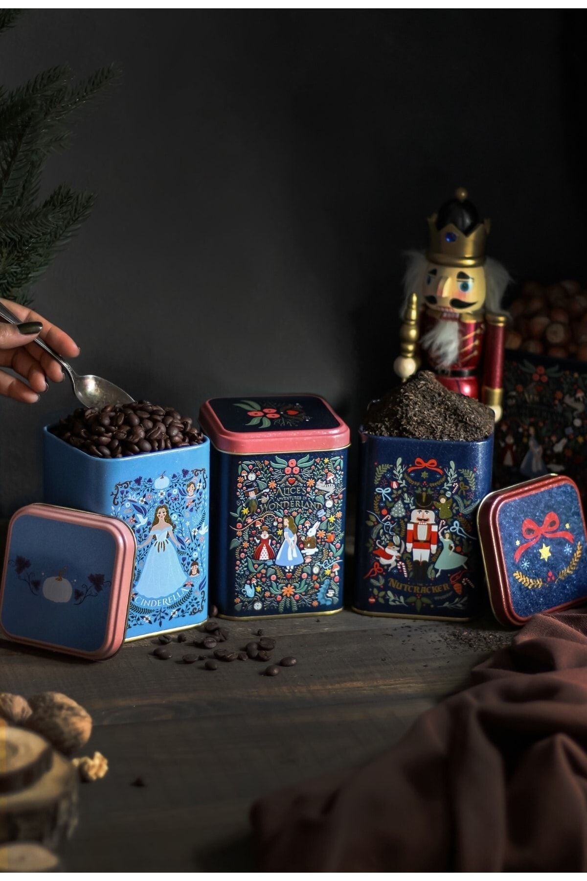 Erb25u8 Kare Metal Saklama Kabı 87x87x125 3 Lü Set Tales