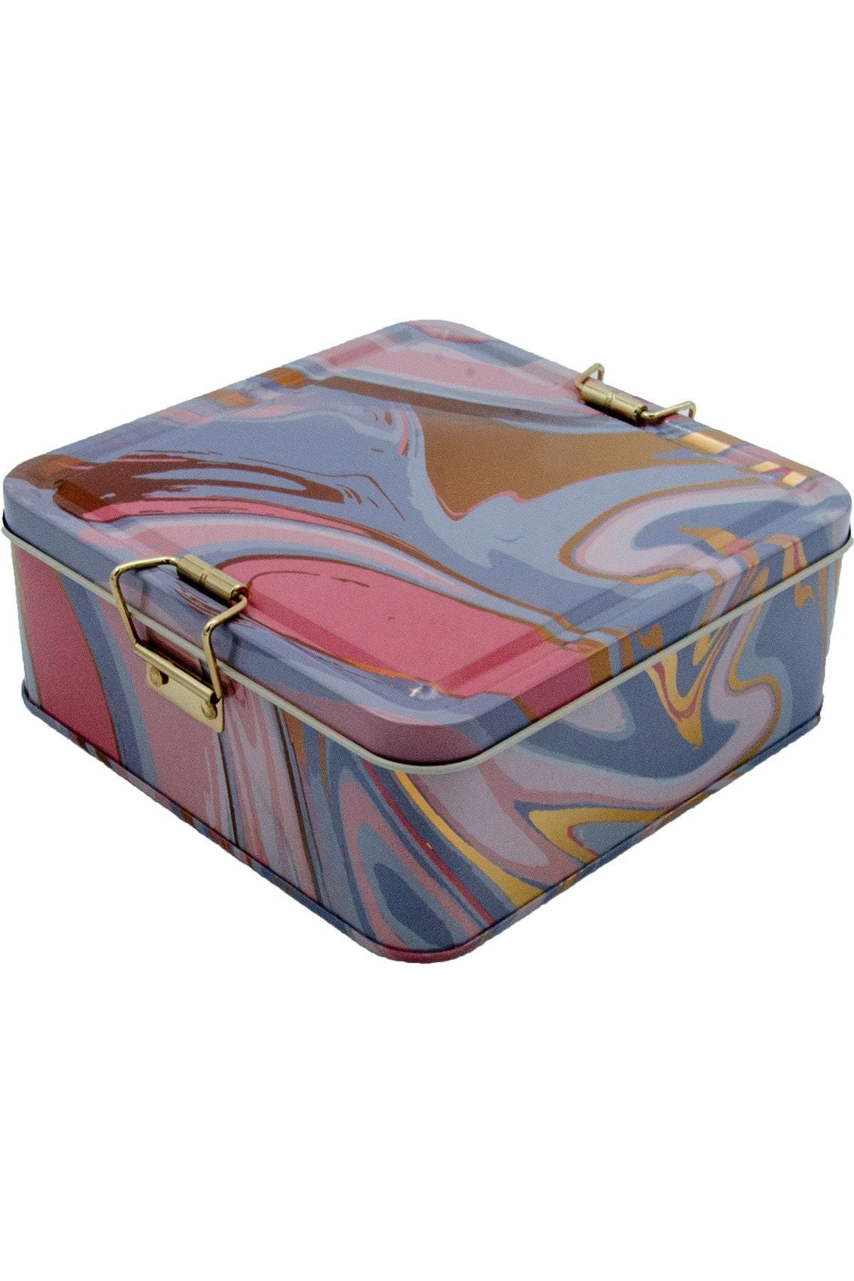 Evle Kare Kutu, 158x158x87 mm, Metal Kilitli Kapak, 1,9 lt, Flat Blue