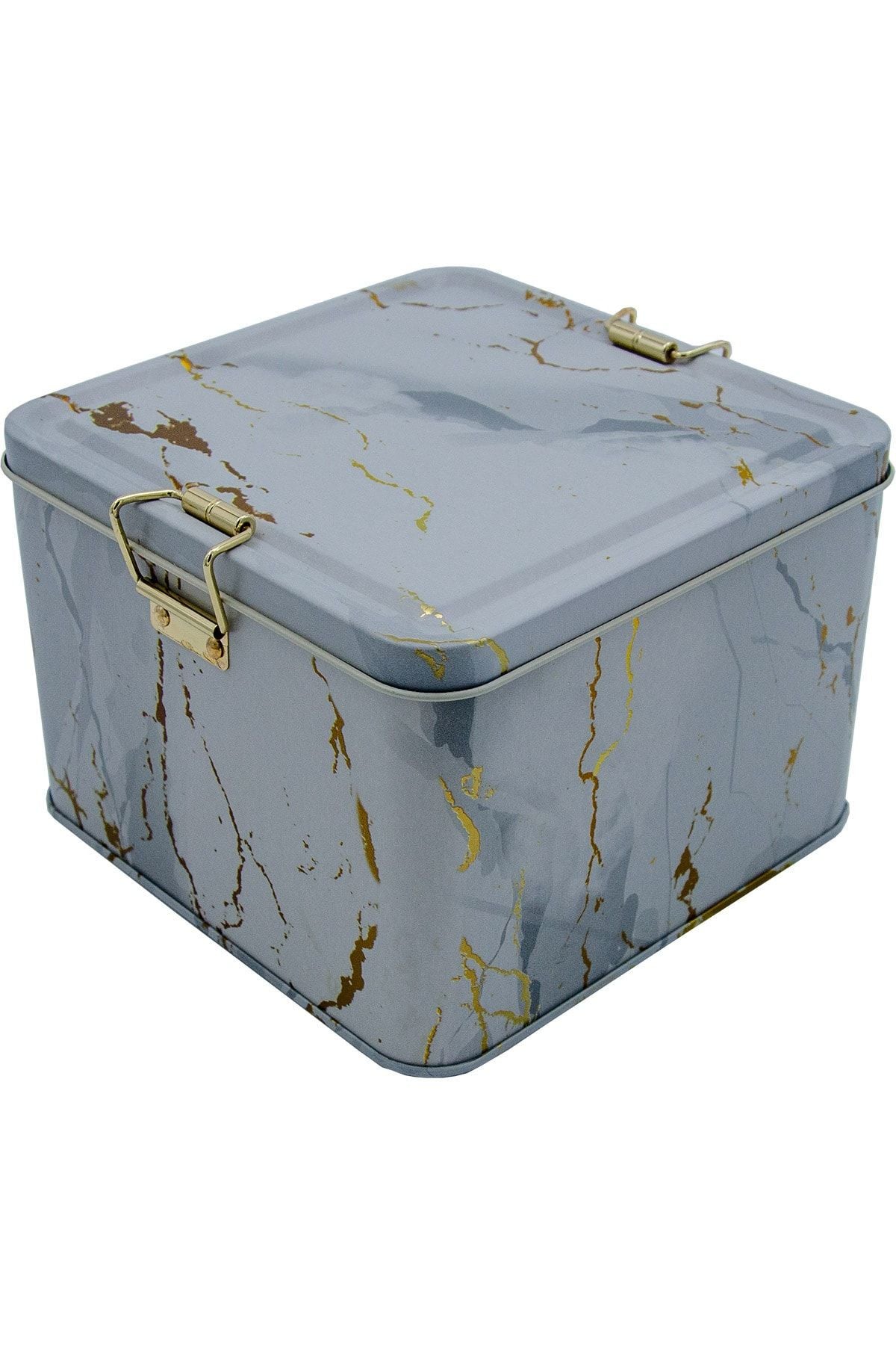 Evle Kare Kutu, 158x158x110 mm, Metal Kilitli Kapak, 2,5 lt, Flat Blue