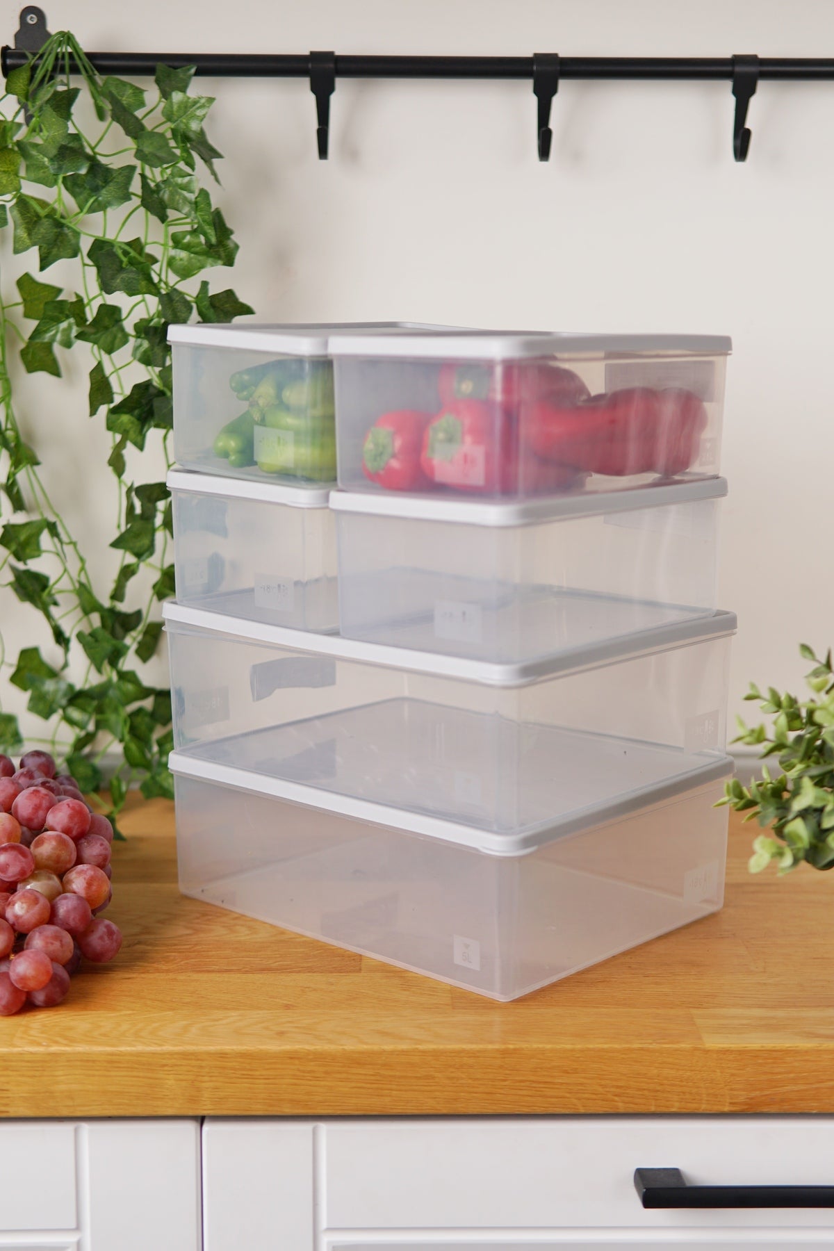 Evle Derin Dondurucu Saklama Kabı 6'lı Set (2 x 5 Lt + 4 x 2.1 Lt), Gri