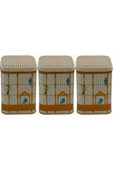 Kare Metal Saklama Kabı 87x87X125, 3 Lü Set, Bird Cage