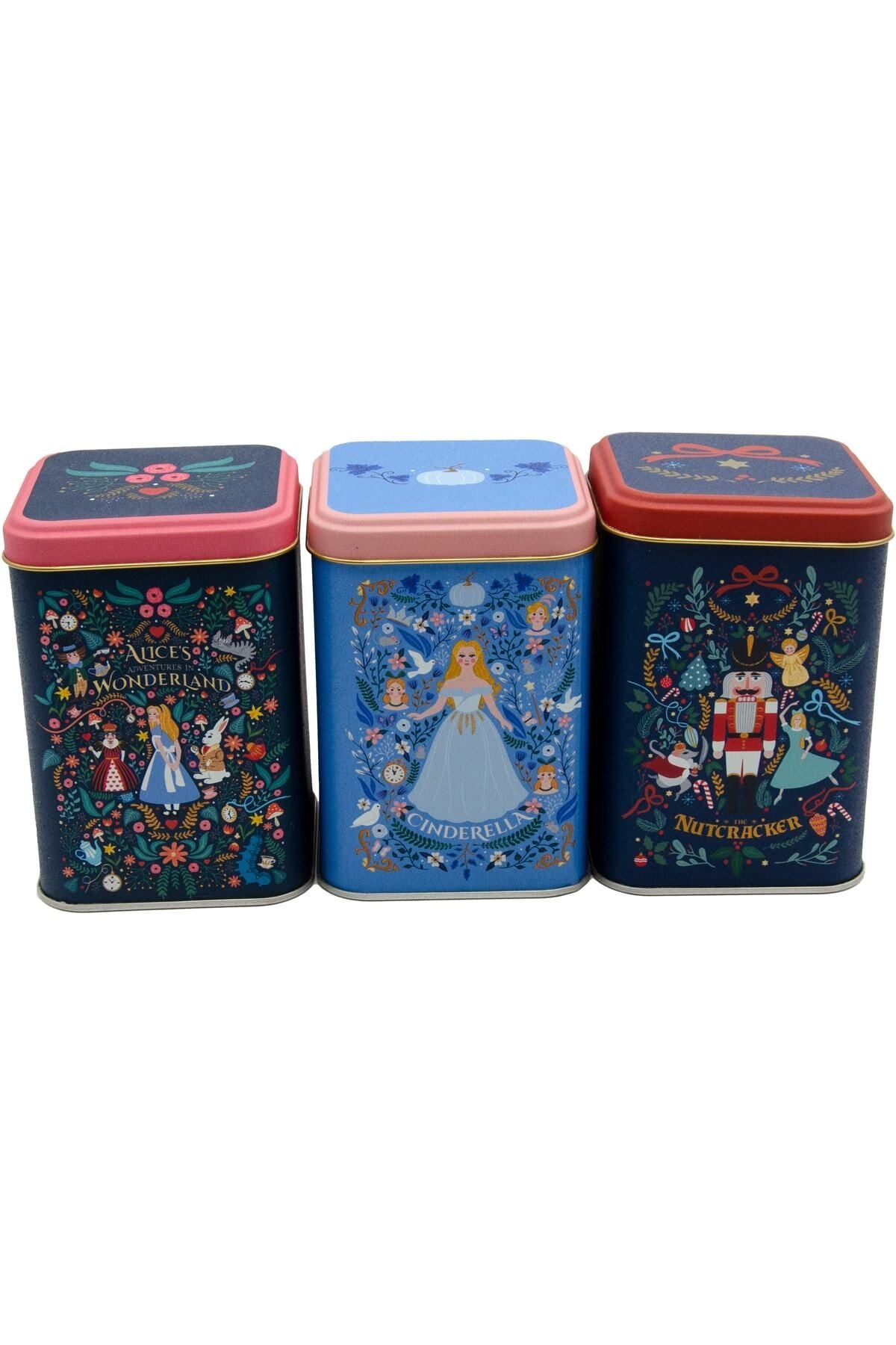 Kare Metal Saklama Kabı 87x87X125, 3 Lü Set, Tales
