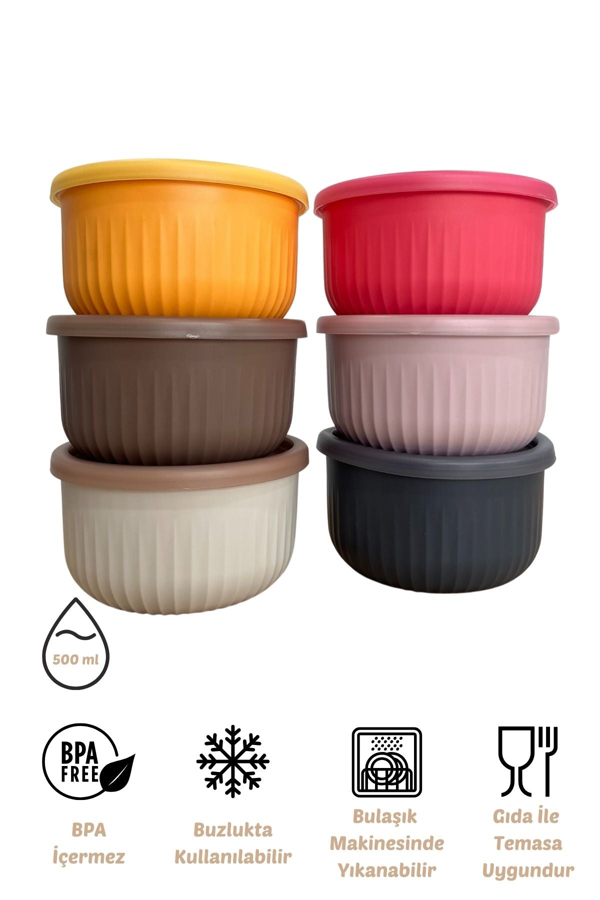 Vip Ahmet x VipAhmet Vakumlu Saklama Kabı 6'lı Set, 0,50 lt