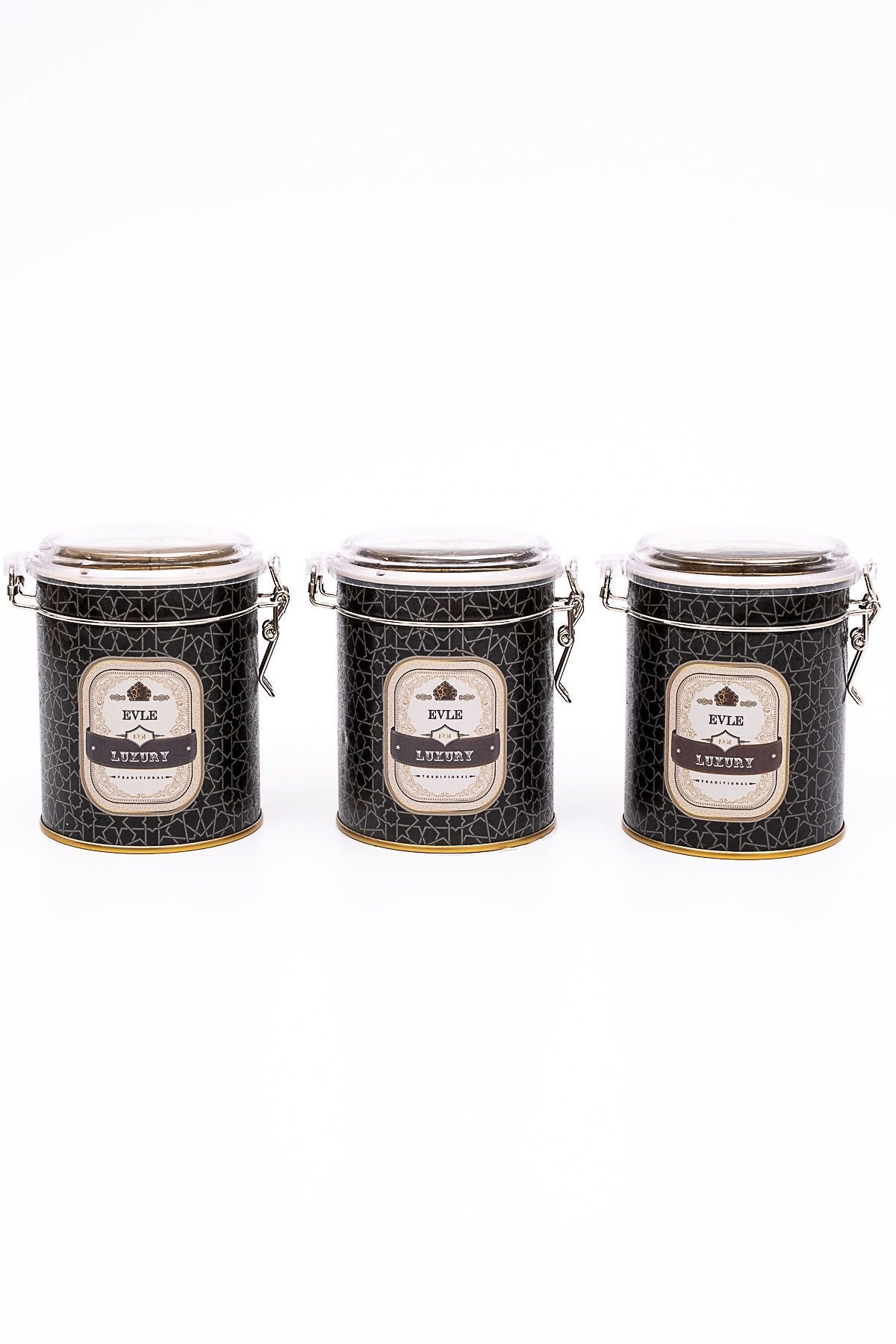 Evle Silindir Saklama Kabı Kilitli Ø90 3 lü Set, Trellis
