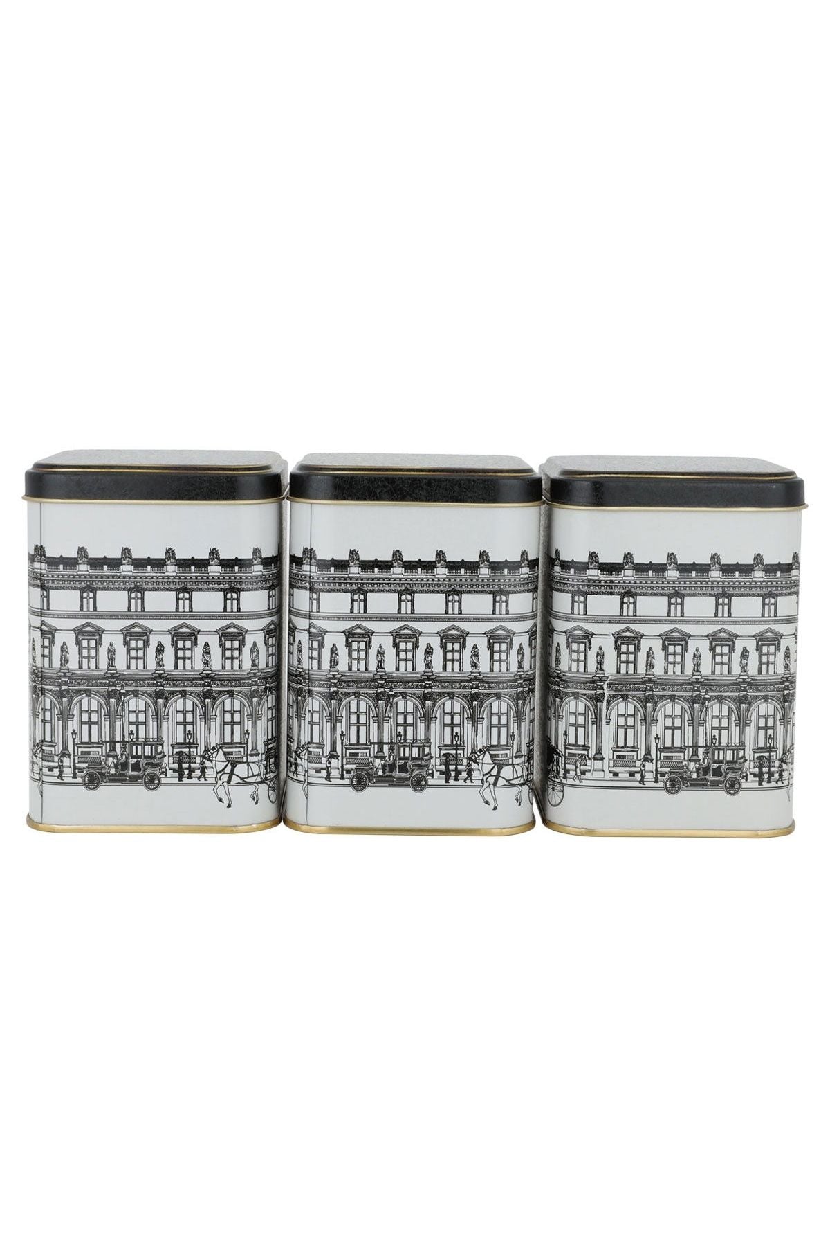 Evle Kare Metal Saklama Kabı 87x87X125, 3 Lü Set, City