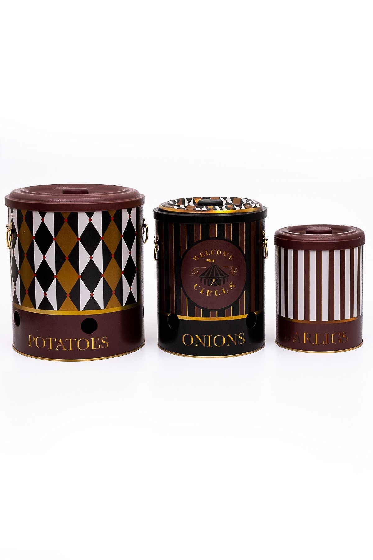 Patates Soğan Sarımsak Saklama Kabı 3 lü Set, Circus