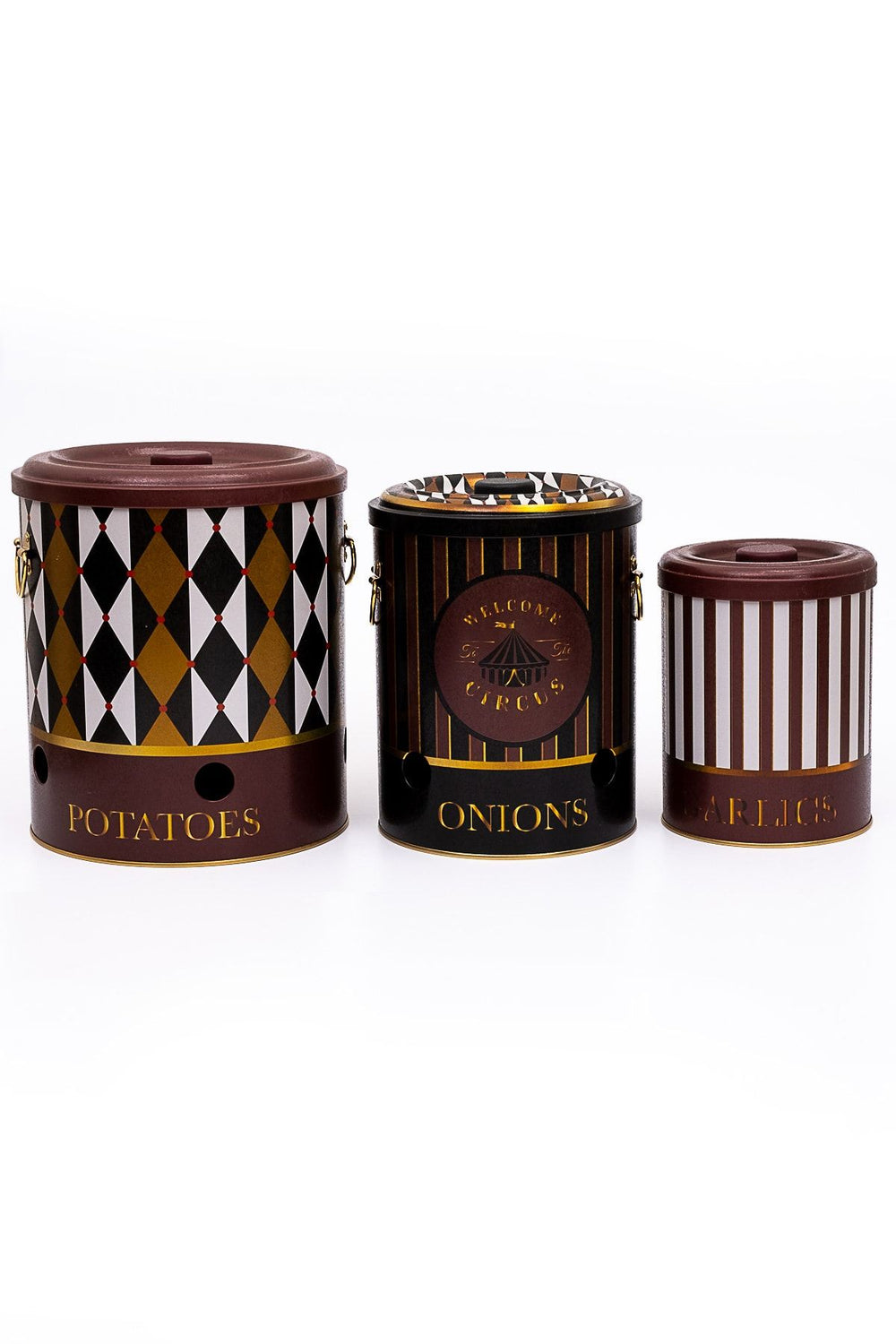 Patates Soğan Sarımsak Saklama Kabı 3 lü Set, Circus