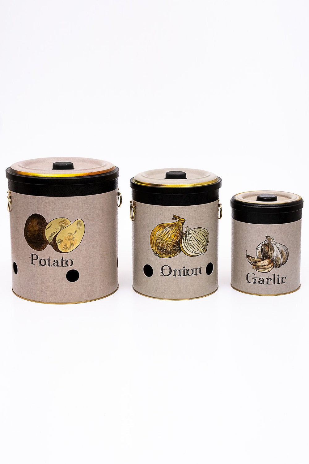 Patates Soğan Sarımsak Saklama Kabı 3 lü Set, Azura