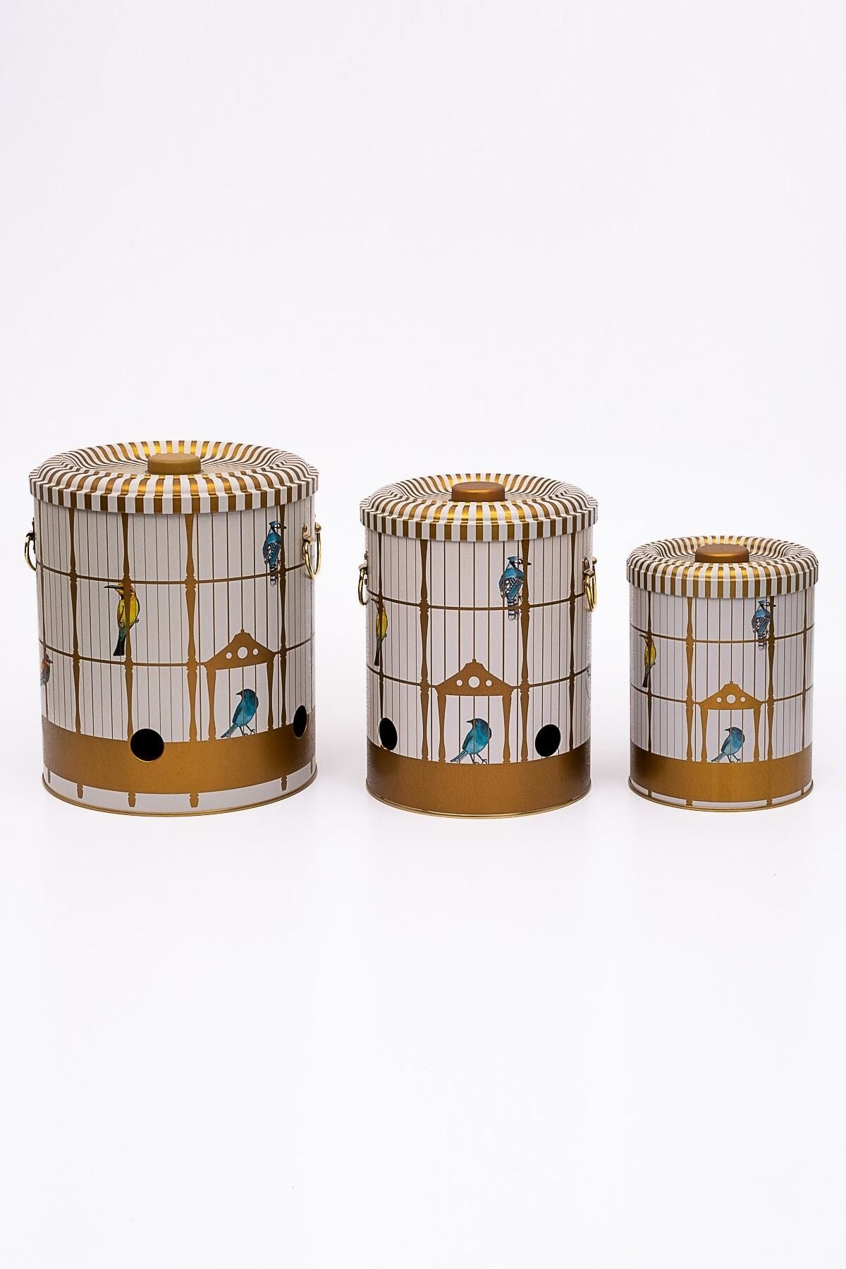 Patates Soğan Sarımsak Saklama Kabı 3 lü Set, Bird Cage