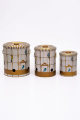 Patates Soğan Sarımsak Saklama Kabı 3 lü Set, Bird Cage