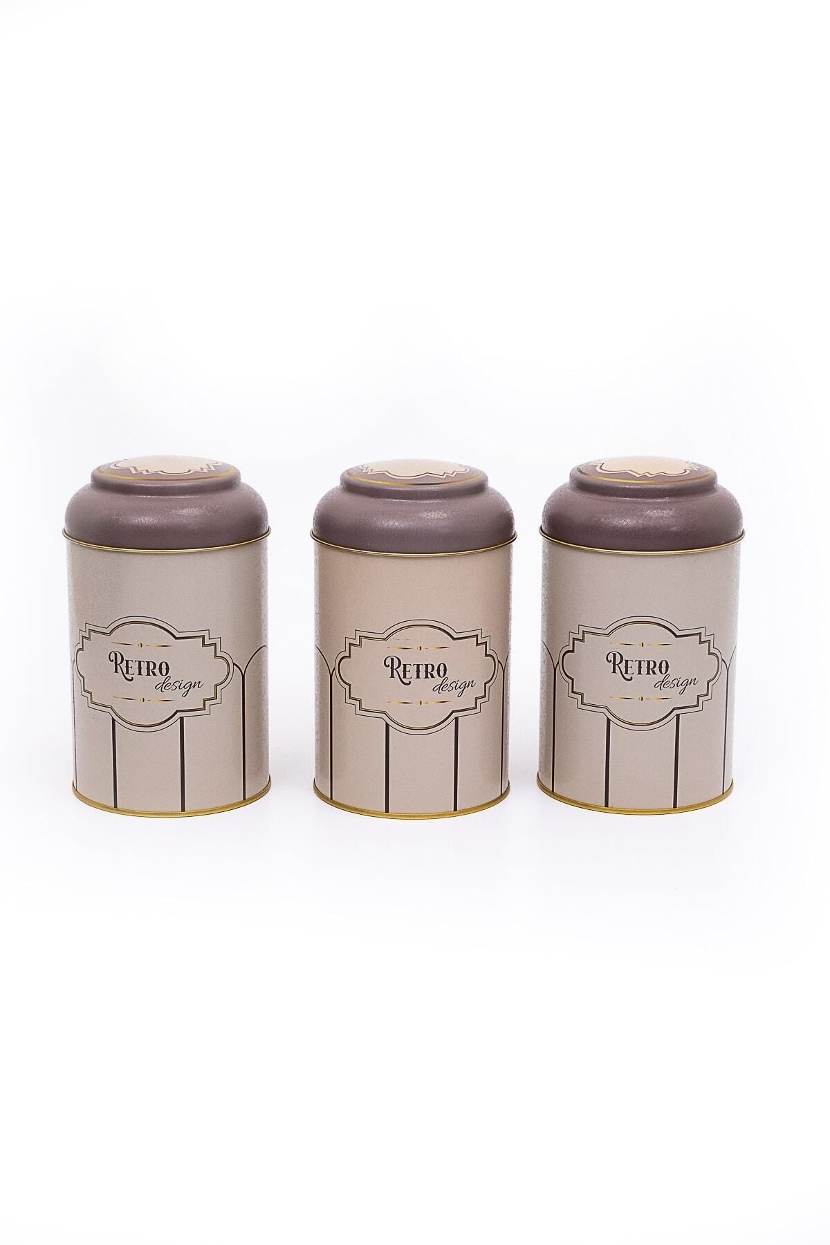 Evle Silindir Saklama Kabı Ø105 3 lü Set, Retro