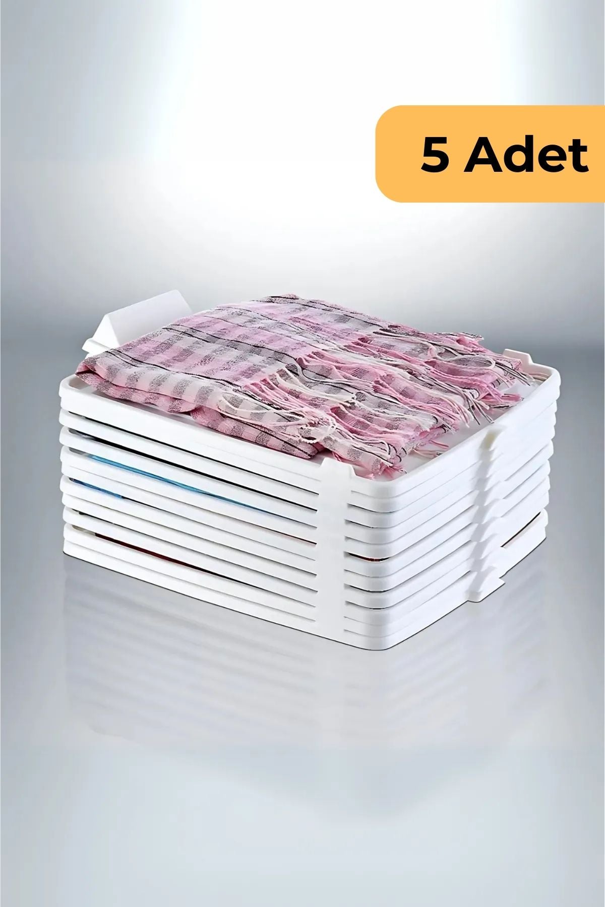Evle DecoBella T-Shirt Düzenleyici 5li Set, Beyaz
