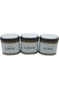 Evle Oval Metal Saklama Kabı 3 lü Set, Mosaic