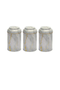 Evle Silindir Saklama Kabı Ø105 3 lü Set, Marble White