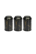 Evle Silindir Saklama Kabı Ø105 3 lü Set, Marble Black