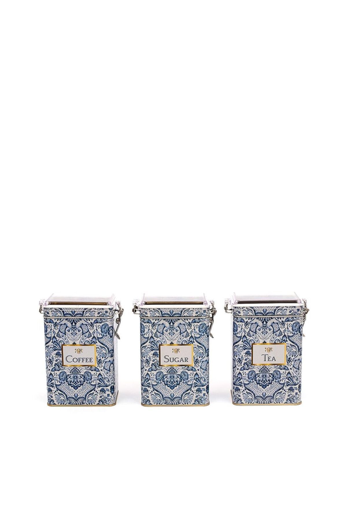 Evle Dikdörtgen Kilitli Saklama Kabı 75x100x150 3 lü Set, Azulejos TCS