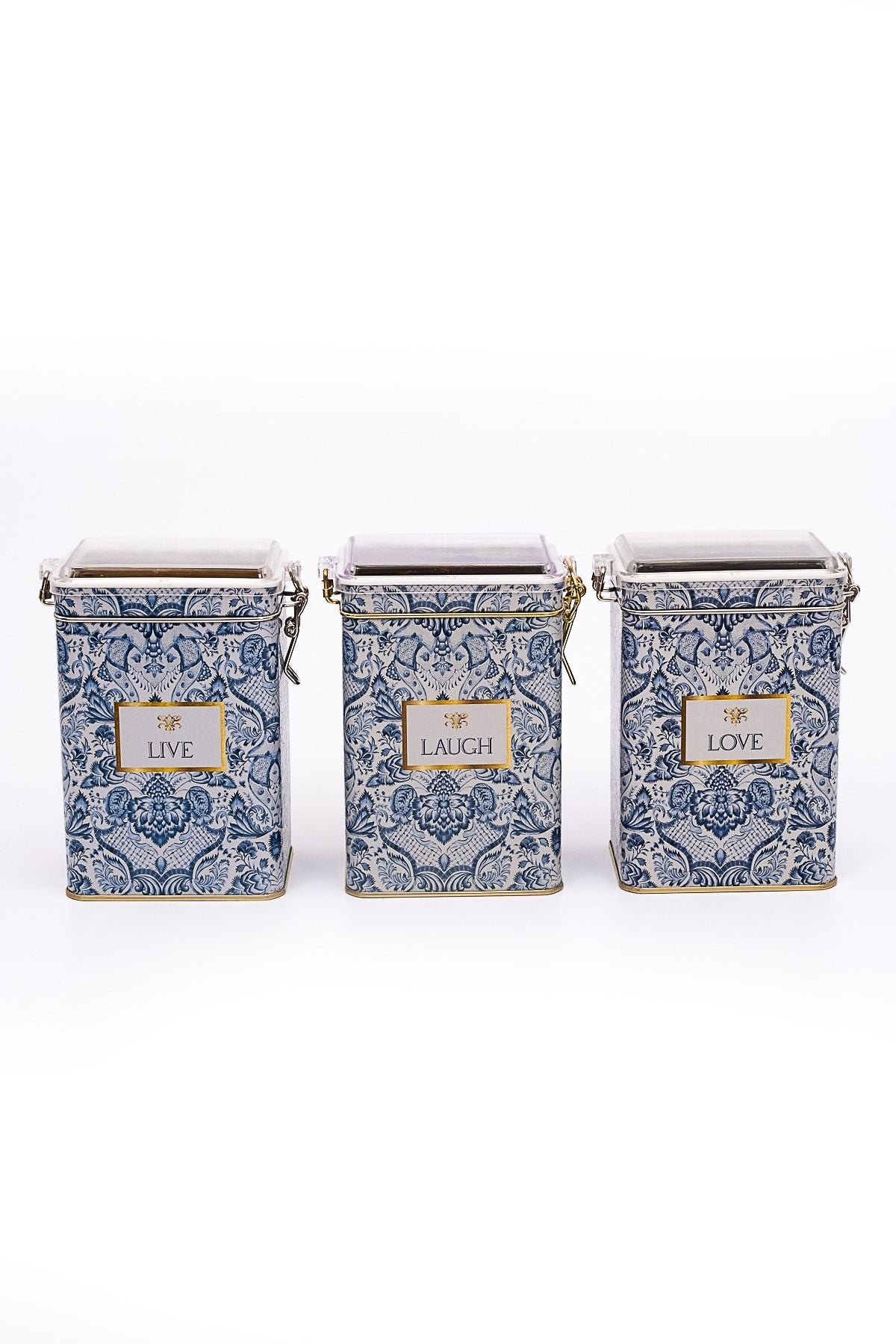 Evle Dikdörtgen Kilitli Saklama Kabı 75x100x150 3 lü Set, Azulejos