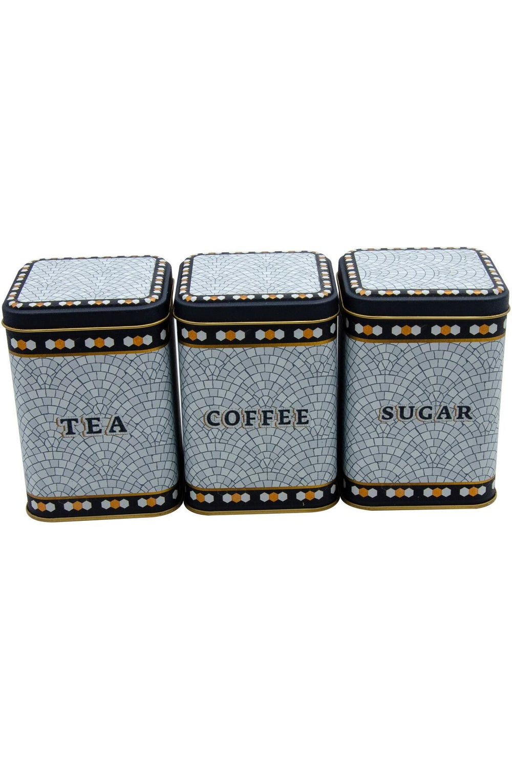 Kare Metal Saklama Kabı 87x87X125, 3 Lü Set, Mosaic