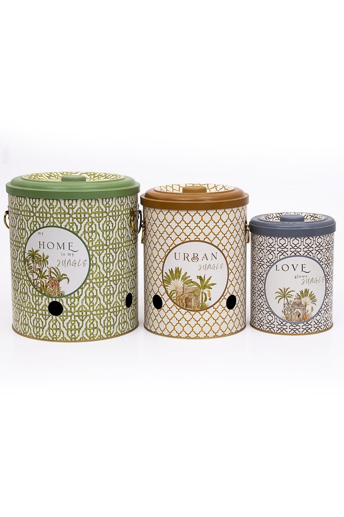 Evle Patates Soğan Sarımsak Saklama Kabı 3 lü Set, Forrest