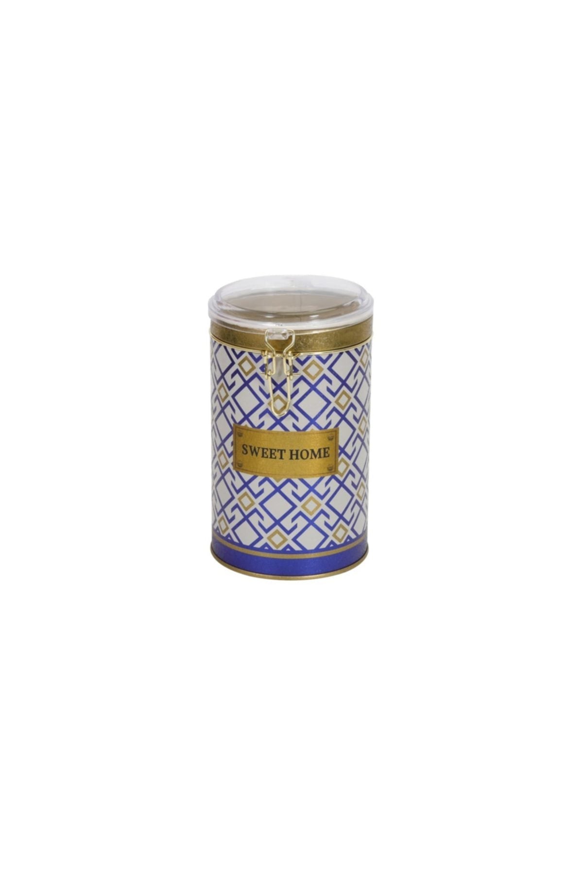Evle Yuvarlak Kutu, Ø105x170 mm, Şeffaf Kilitli Kapak, 1,3 lt, Checkers Black_Swt Home