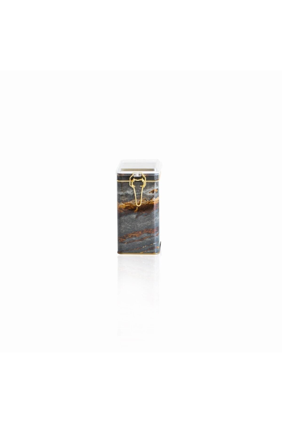 Evle Dikdörtgen Kutu, 75x100x150 mm, Şeffaf Kilitli Kapak, 1 lt, Marble Black