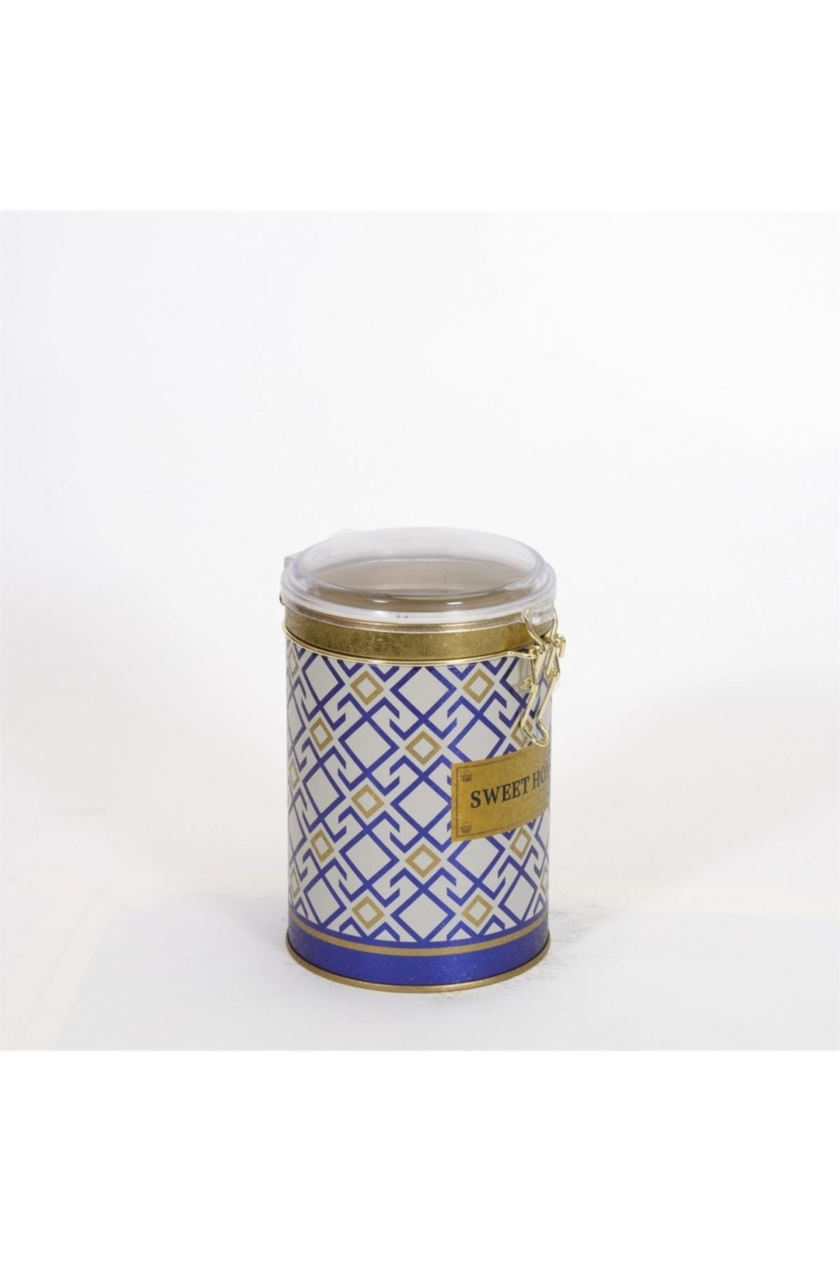 Evle Yuvarlak Kutu, Ø105x150 mm, Şeffaf Kilitli Kapak, 1,1 lt, Checkers Black_Swt Home