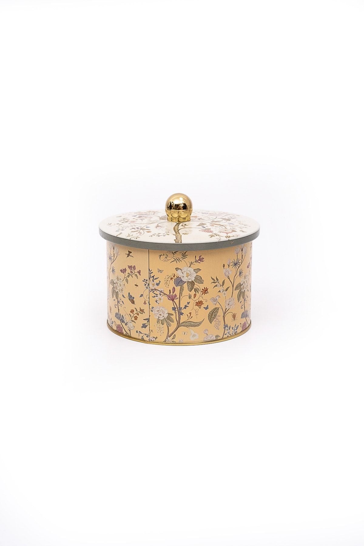 Metal Çok Amaçlı Dokulu Saklama Kabı, Dekoratif Saklama Kutusu 14 Cm, Botanica Er141-2e