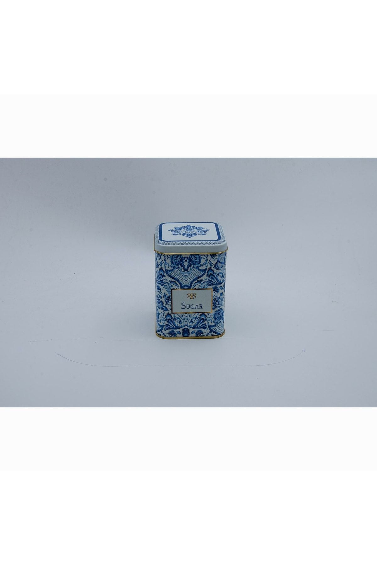 Er008-y3 Azulejos Sugar Desenli Kare Metal Saklama Kabı 8x8 Cm