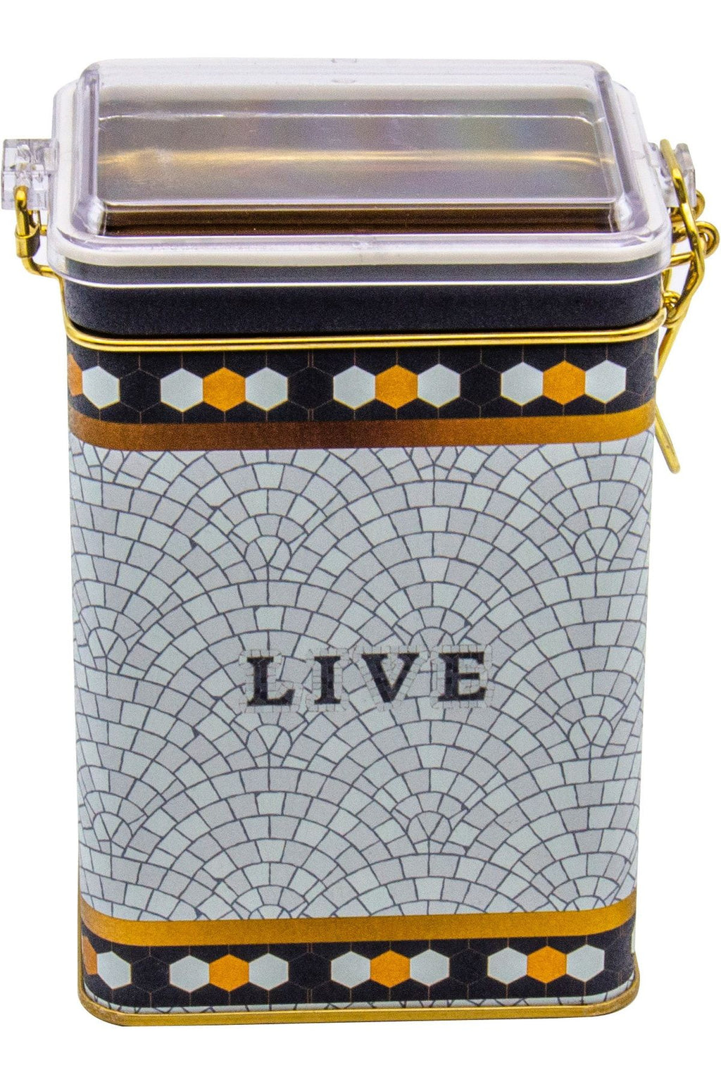 Er043-9d Mosaic Live Desenli Dikdörtgen Metal Saklama Kabı 8x10 Cm