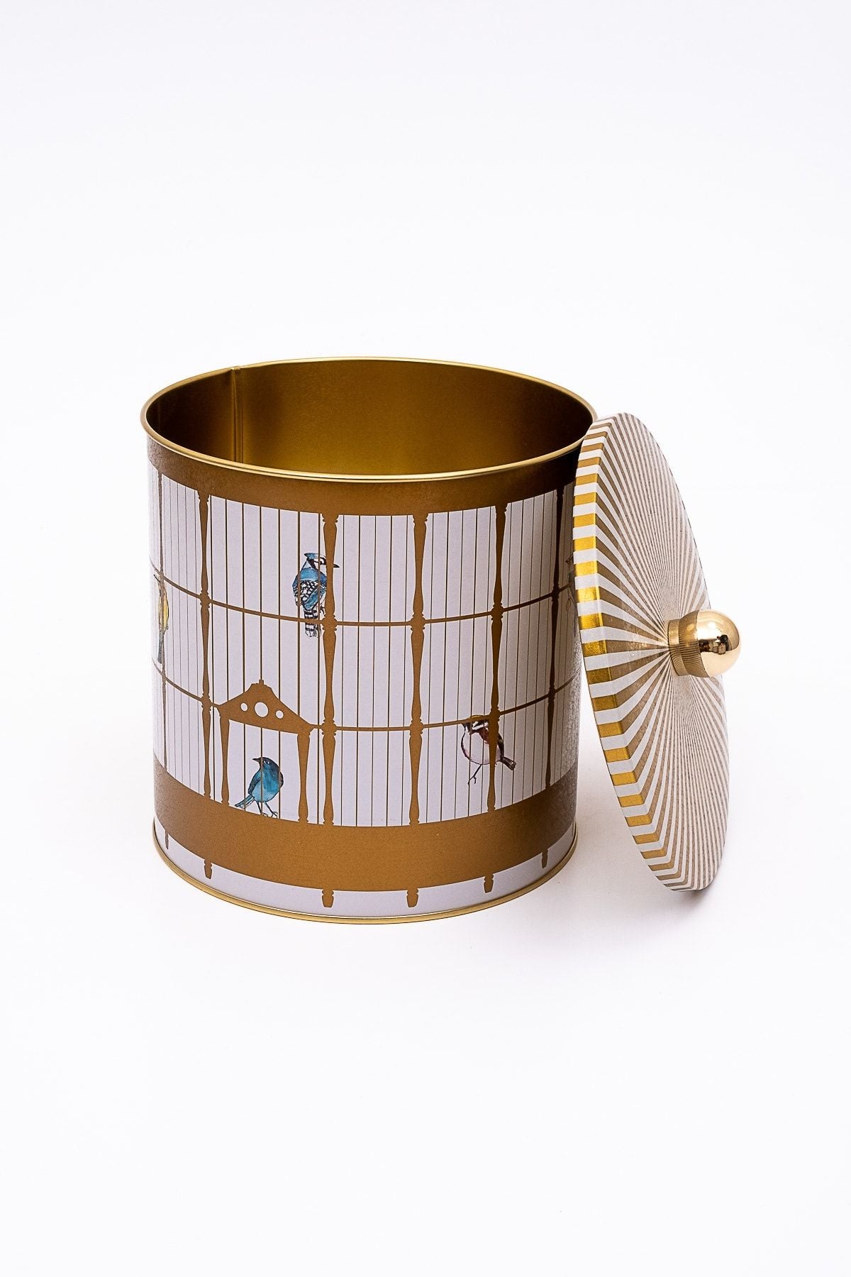 Bird Cage Desenli Erzak Saklama Kabı - Metal Saklama Kabı 17,5 Cm X 18 Cm Er147-t7