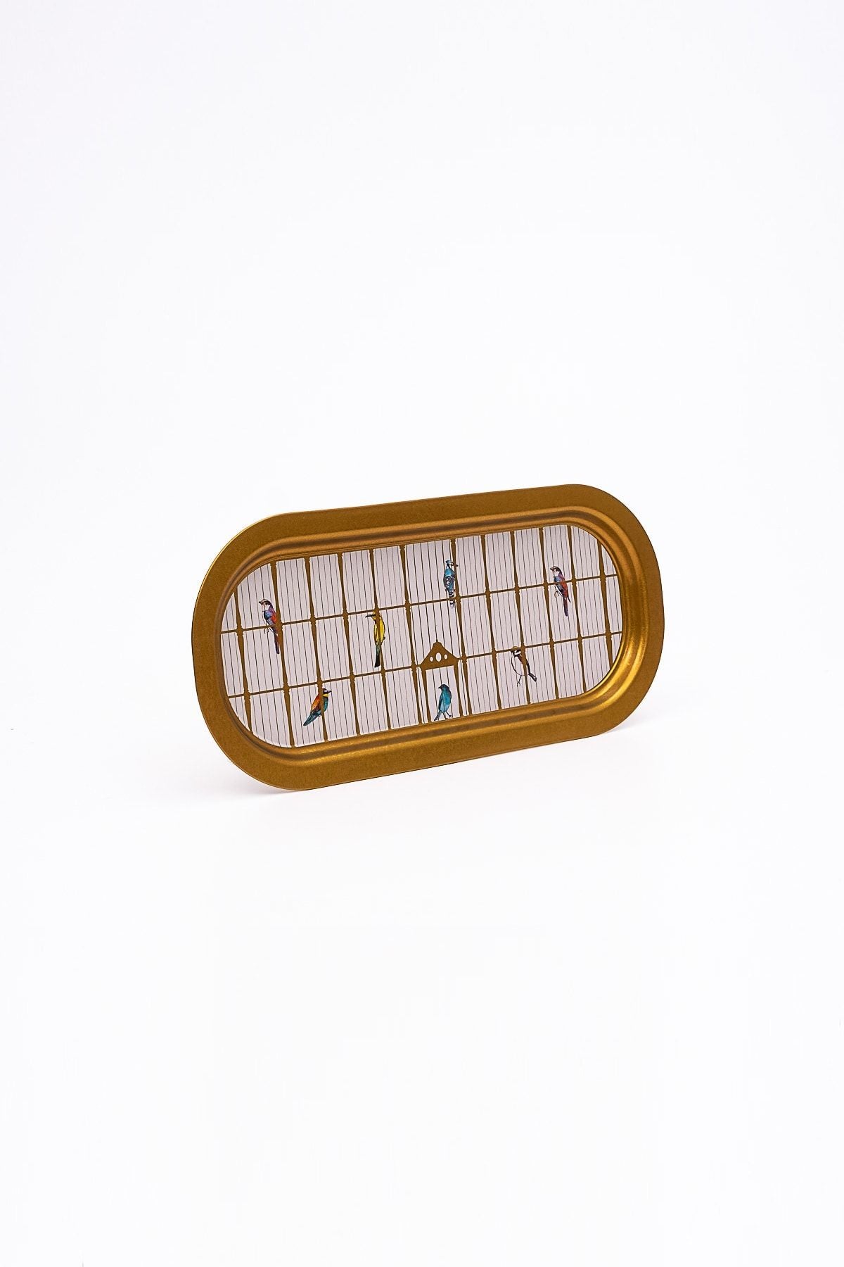 Ee168-t7 Bird Cage Desenli Oval Tepsi 16x35 Cm