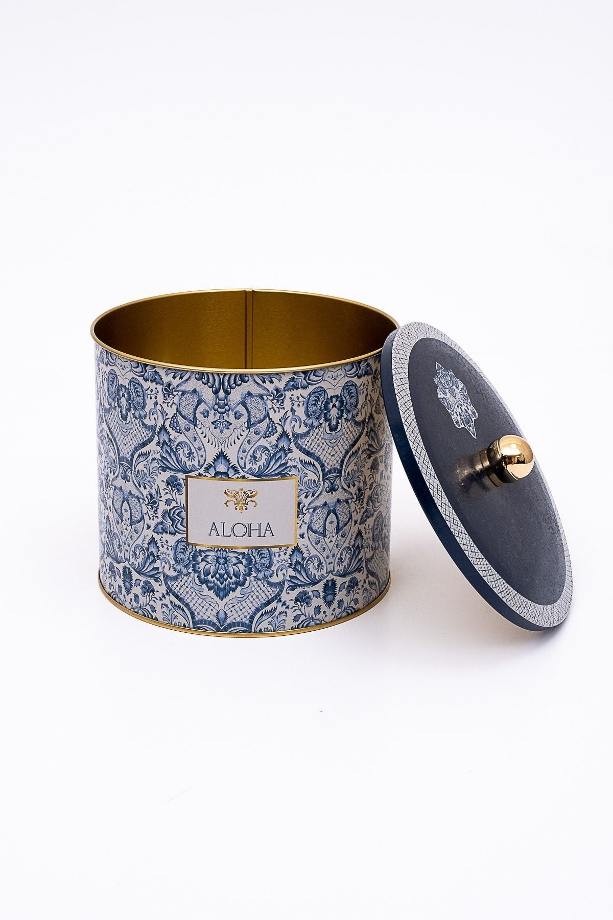 Azulejos Desenli Erzak Saklama Kabı - Metal Saklama Kabı 17,5 Cm X 15,5 Cm Er146-3h