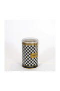 Evle Yuvarlak Kutu, Ø105x170 mm, Şeffaf Kilitli Kapak, 1,3 lt, Checkers Black_Swt Home