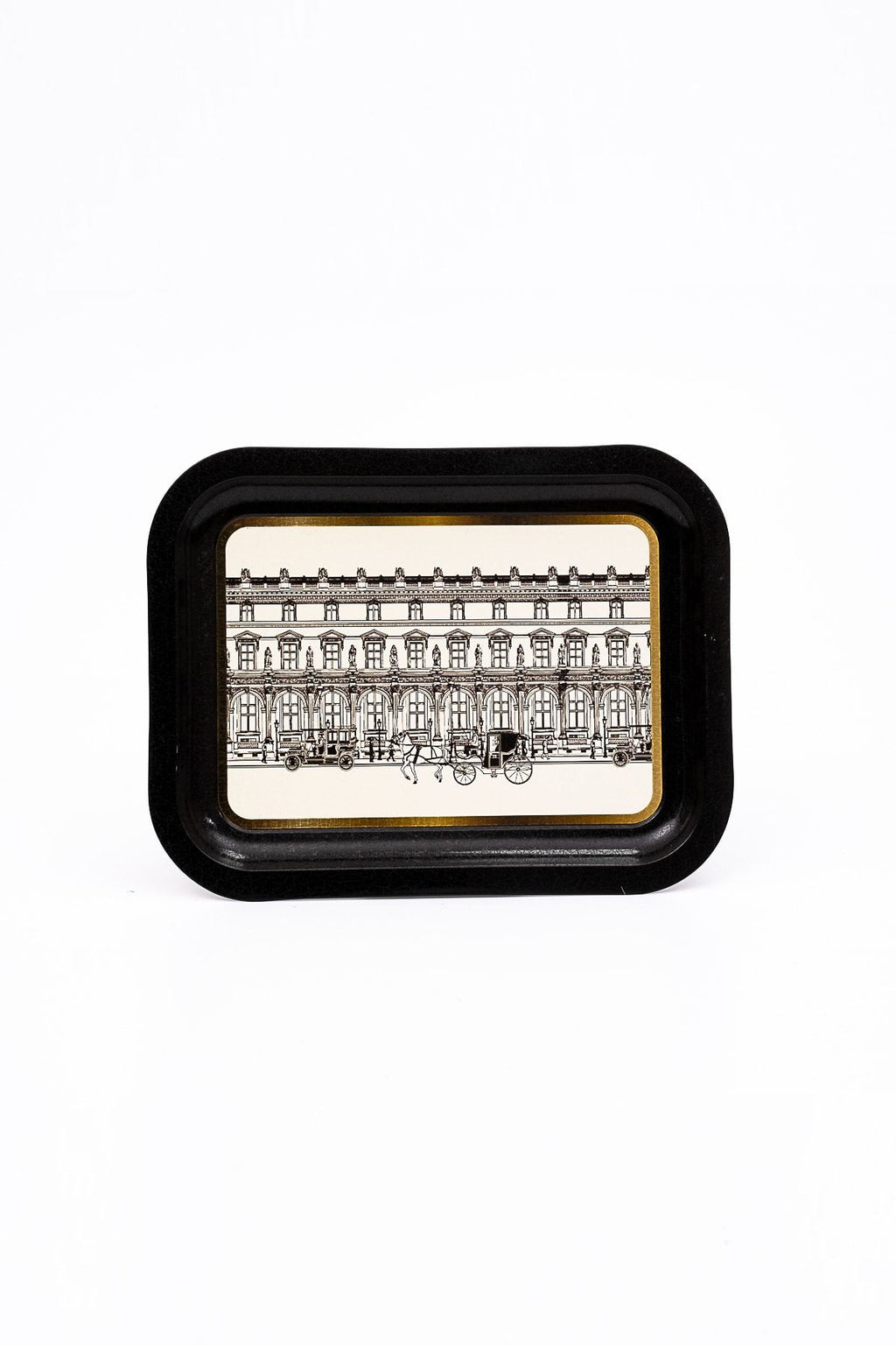 City Desenli Metal Tepsi - Çay Kahve Tepsisi - Sunum Tepsisi 23 Cm X 31 Cm Ee161-t9