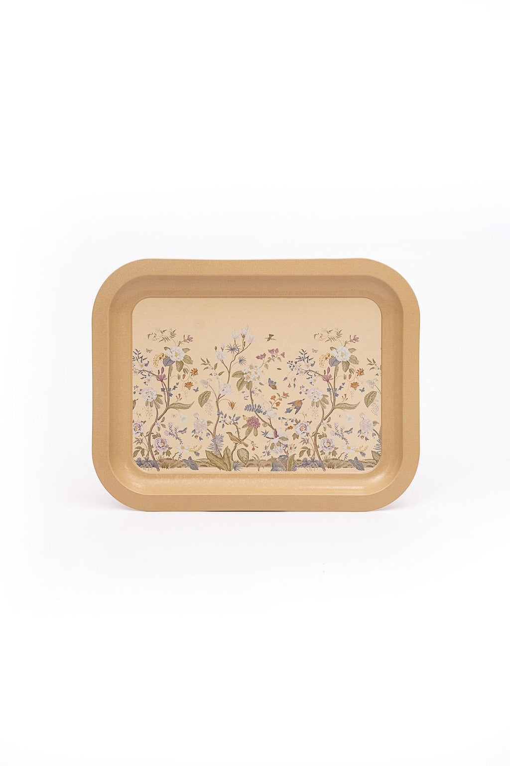 Botanica Desenli Metal Tepsi - Çay Kahve Tepsisi - Sunum Tepsisi 23 Cm X 31 Cm Ee161-2e