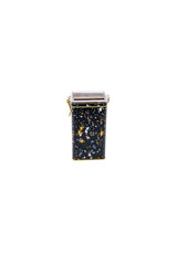 Er053-1h Terrazzo Black Desenli Dikdörtgen Metal Saklama Kabı 8x10 Cm